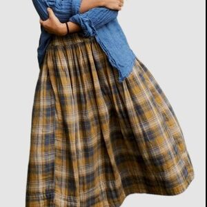 1955 Vintage Plaid A-Line Skirt in purple and gray